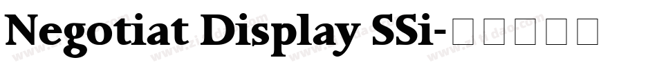 Negotiat Display SSi字体转换
